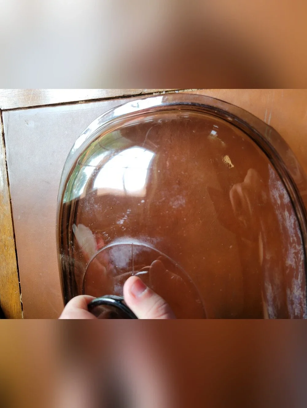 PYREX F-14-C Corning Ware Brown Oval Glass Lid, 9ish x 12 Inch